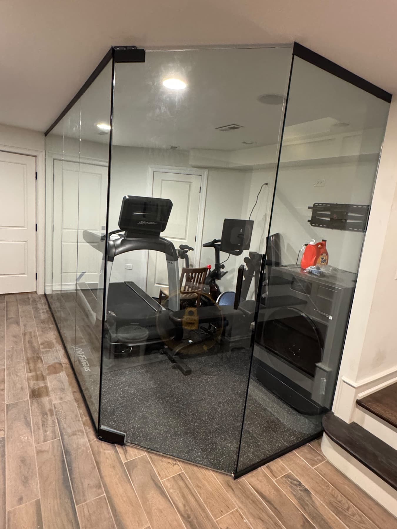 After photo from indoor gym buildout in Gold Coast, Chicago 60611